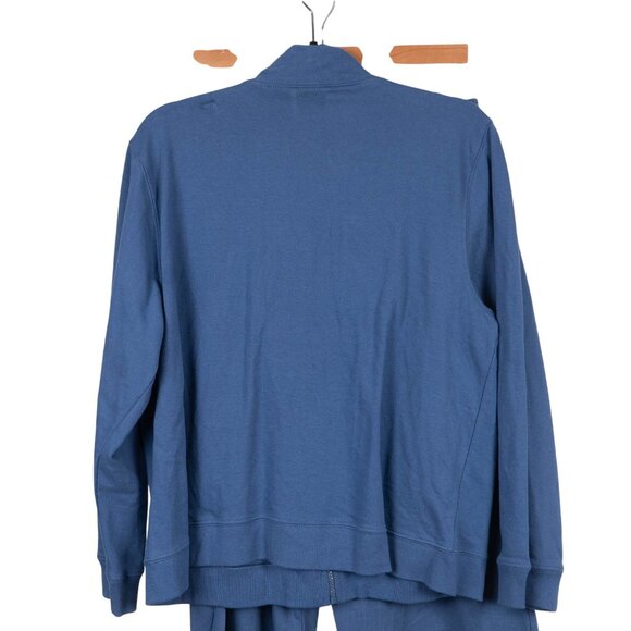 Erika Jogger Set Womens PXL 2 Piece Blue Cotton Zip Jacket Elastic Waist Pants - Picture 6 of 8